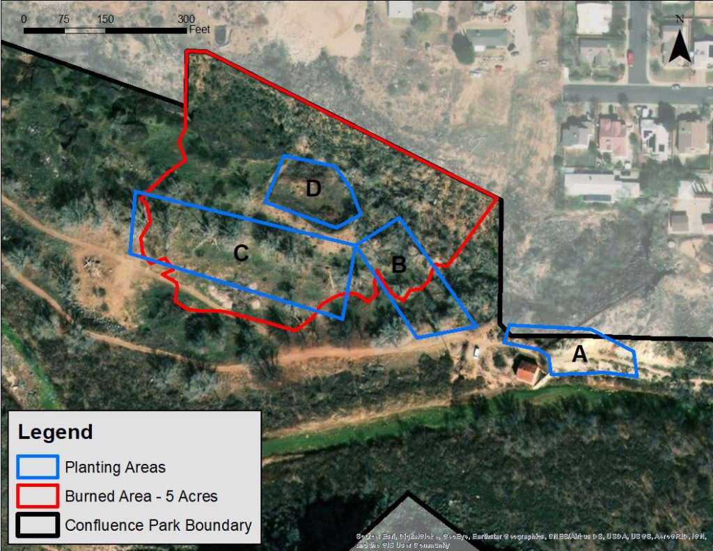 Map of area in most need of tree removal - Confluence Park