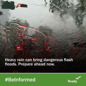 Heavy rain can bring dangerous flash floods. Prepare ahead now. #BeInformed