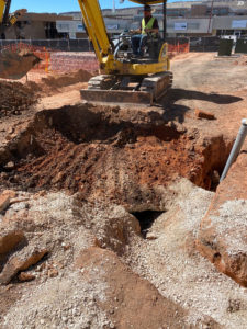 Excavation was put on hold as soon as the well was discovered.