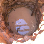 The well was carefully constructed and made of stacked, shaped sandstone blocks.