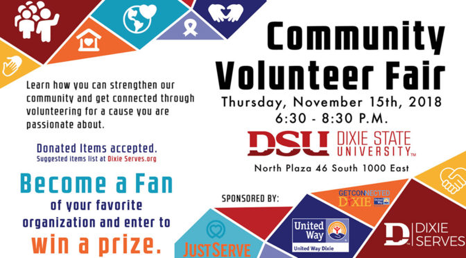 Dixie State University Community Volunteer Fair banner